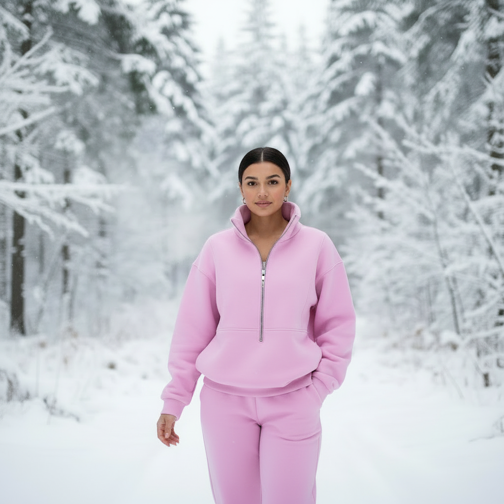 Afslappet Athleisure Sæt | Fleece Blend | Helårsbrug