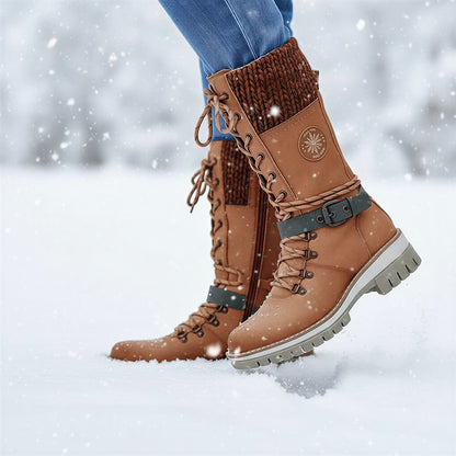 Vinterstøvler med strikkant | Komfortabel snørelukning | Vinter