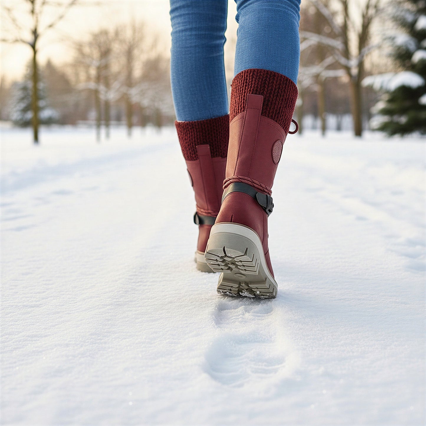 Vinterstøvler med strikkant | Komfortabel snørelukning | Vinter