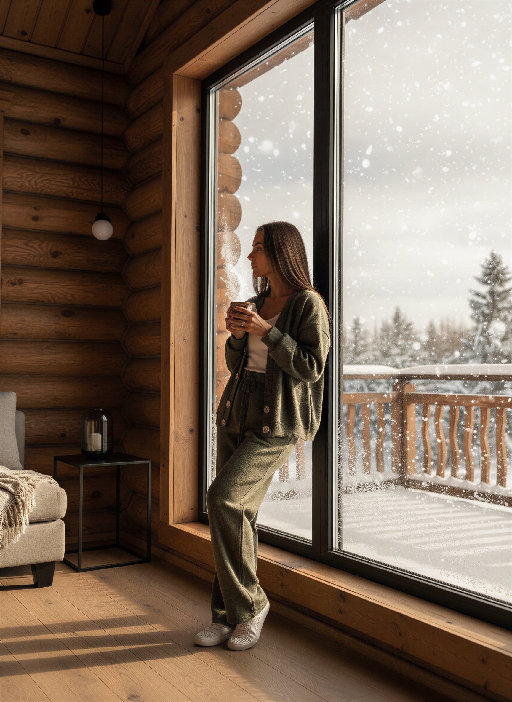 Afslappet striksæt | Cardigan & Videbukser | Hverdag