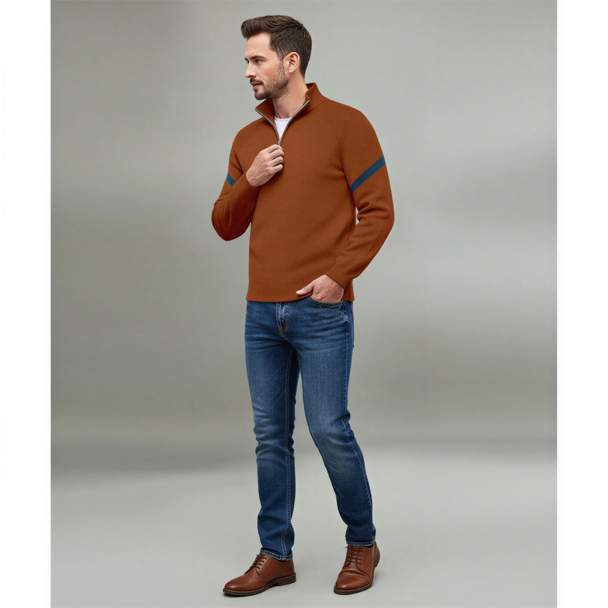 Athleisure Quarter-Zip | Blød Sueded Finish | Helårsbrug