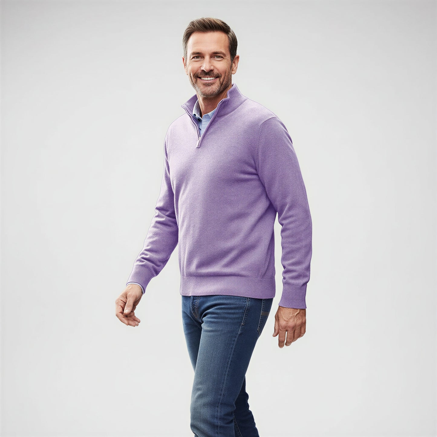 Klassisk Halvlynlås Strikpullover | Fin Strik | All Season