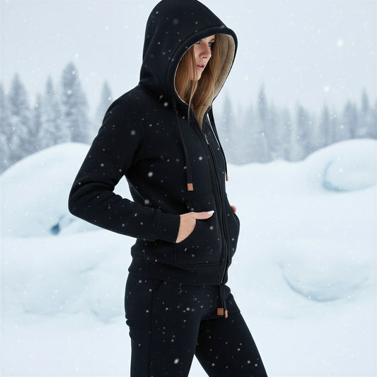 Afslappet Loungewear Sæt | Varm Fleece & Sherpa | Hele Året