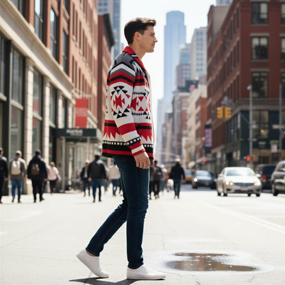 Boheme Kardigan | Geometrisk Mønster | Efterår/Vinter