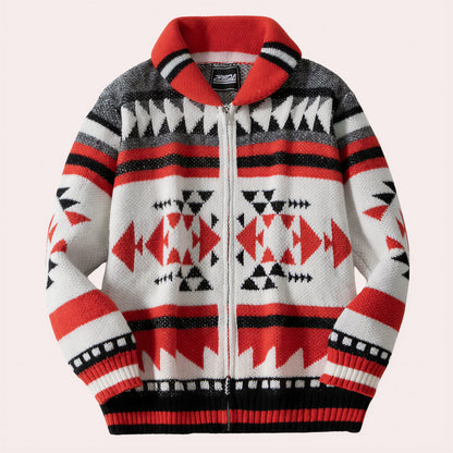 Boheme Kardigan | Geometrisk Mønster | Efterår/Vinter