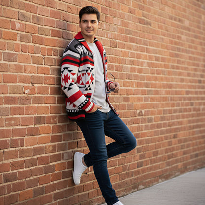 Boheme Kardigan | Geometrisk Mønster | Efterår/Vinter