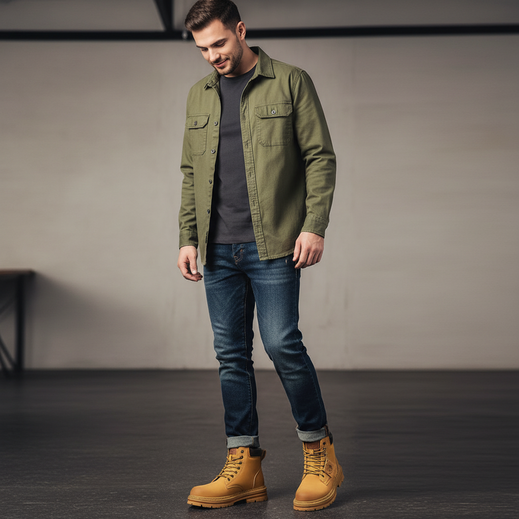 Robuste Arbejdsstøvler | Kontraststikning | Udendørs & Arbejde