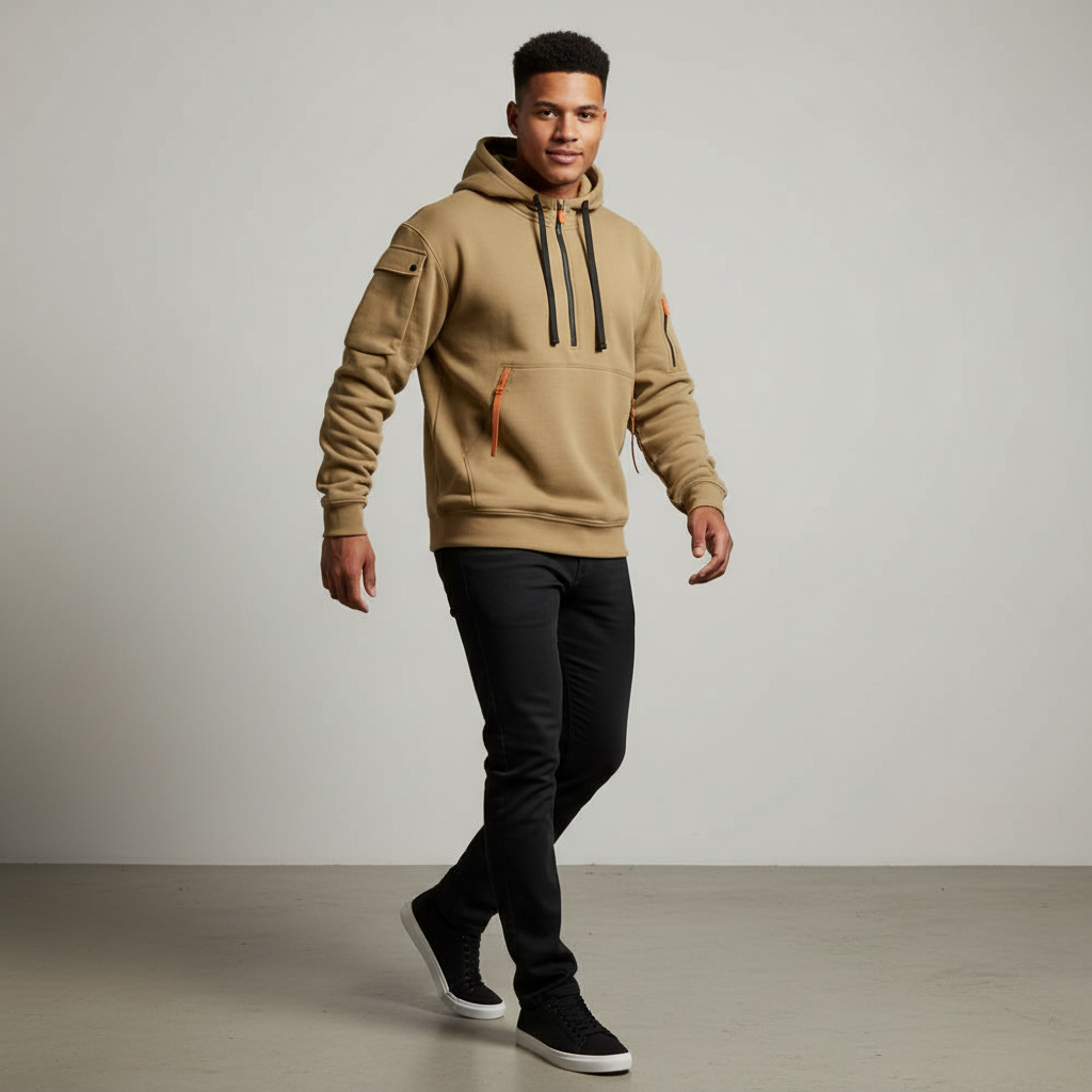 Utility Hættetrøje | Half-Zip Design | Til Alle Årstider