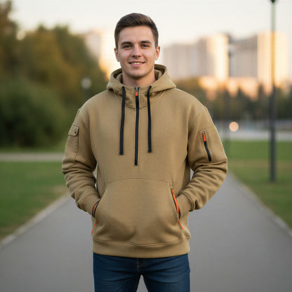 Utility Hættetrøje | Half-Zip Design | Til Alle Årstider