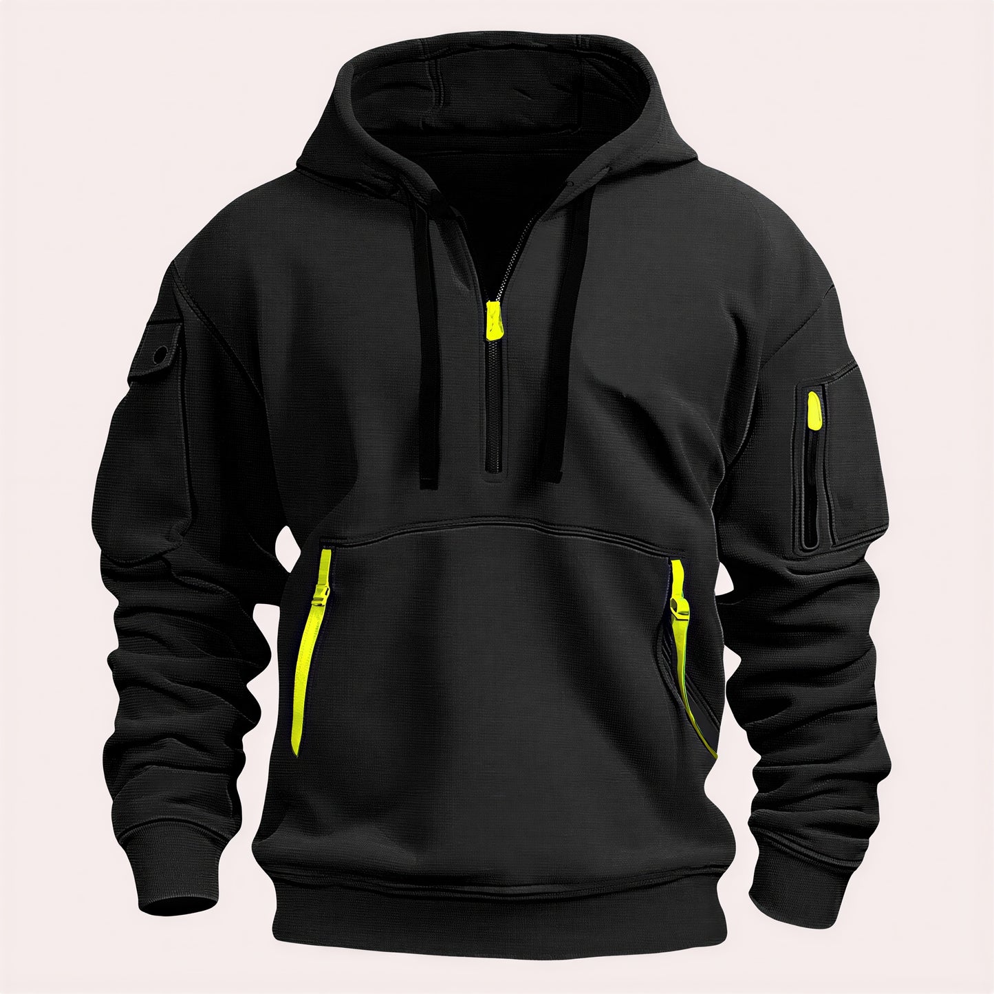 Utility Hættetrøje | Half-Zip Design | Til Alle Årstider