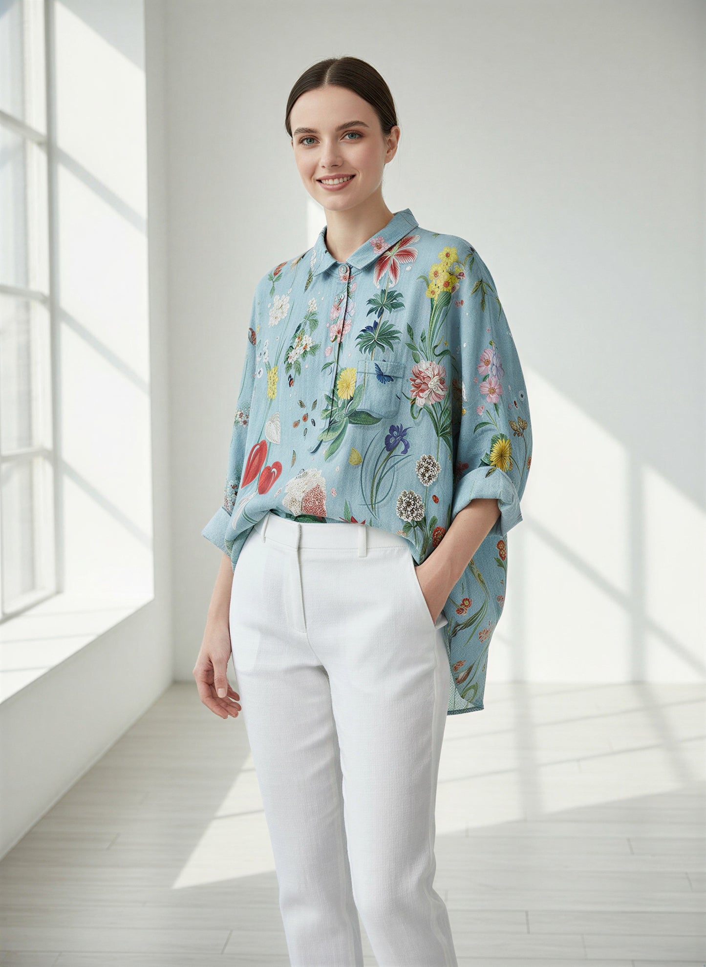 Bohème Bluse | Blomstertryk | Afslappet Pasform