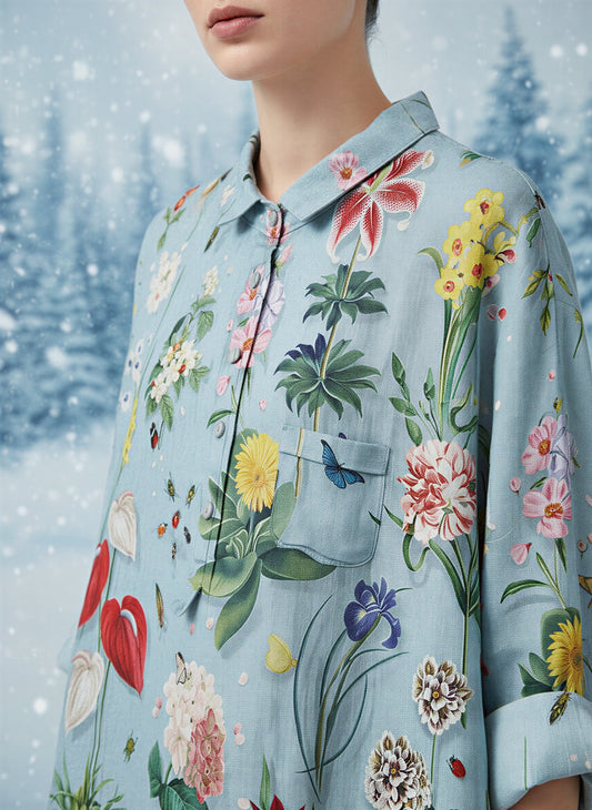 Bohème Bluse | Blomstertryk | Afslappet Pasform