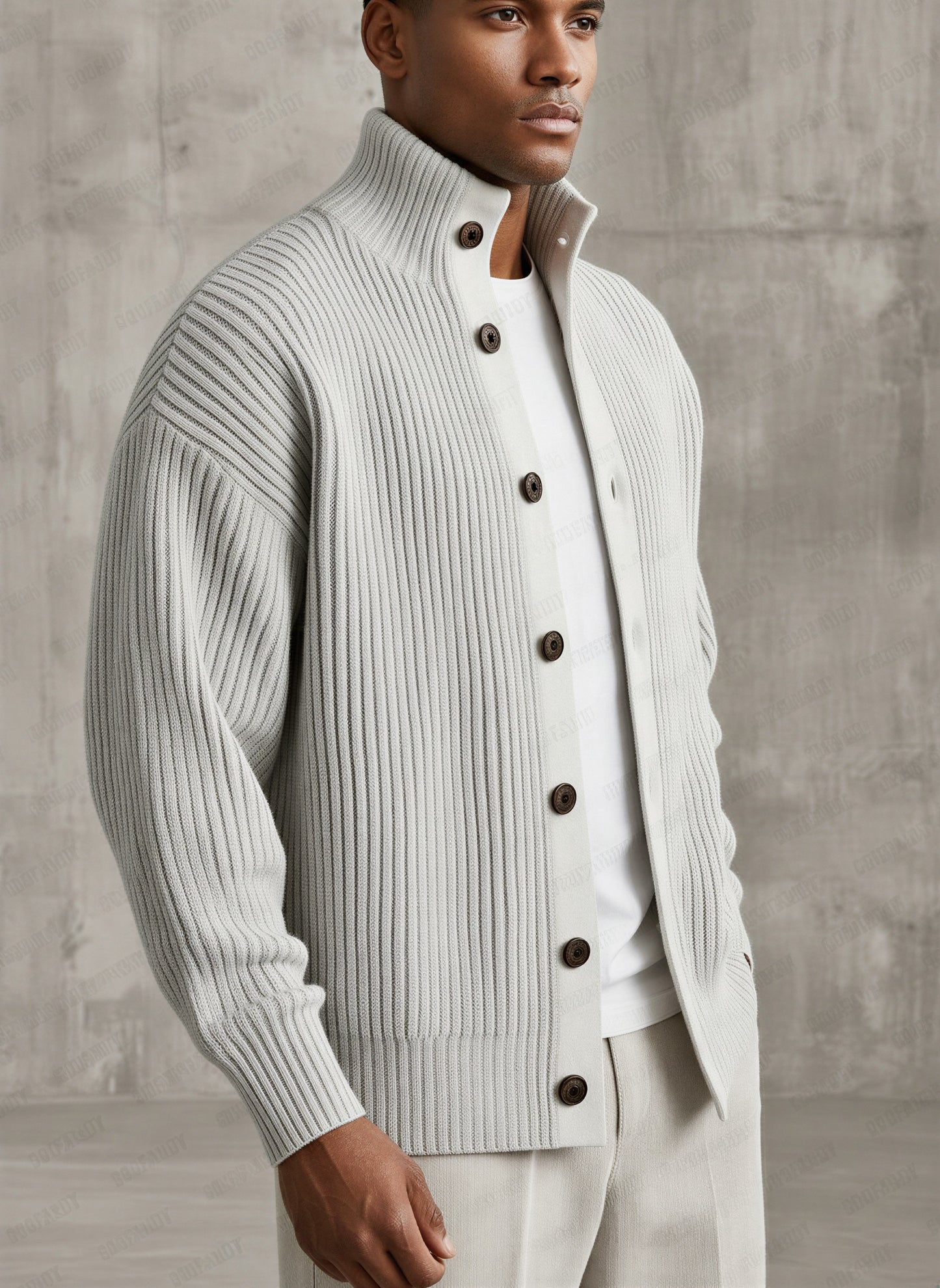 Norideen Strikket Cardigan | Høj Krave | Afslappet Stil