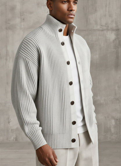 Norideen Strikket Cardigan | Høj Krave | Afslappet Stil