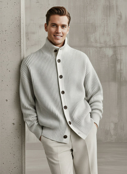 Norideen Strikket Cardigan | Høj Krave | Afslappet Stil