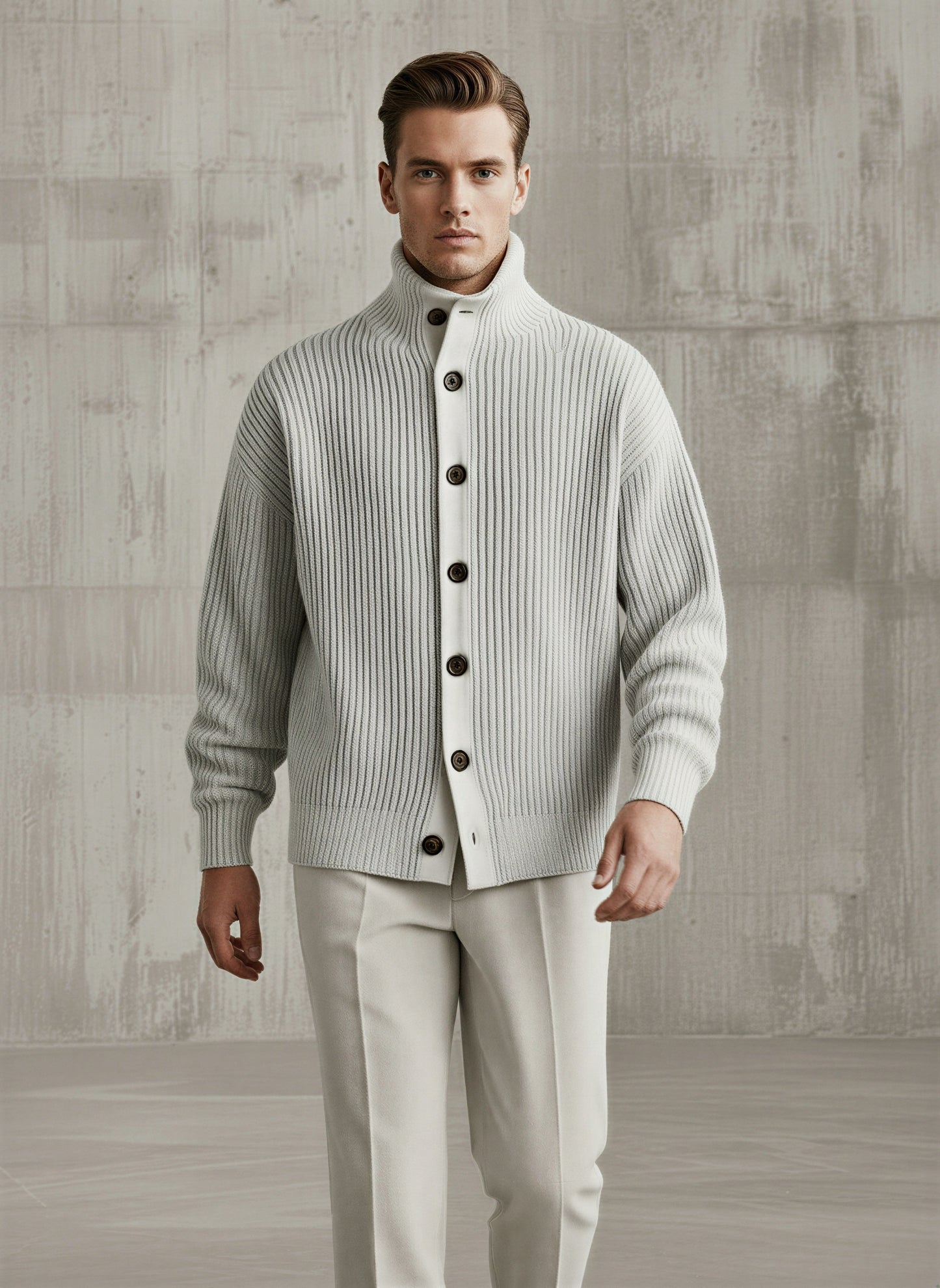 Norideen Strikket Cardigan | Høj Krave | Afslappet Stil