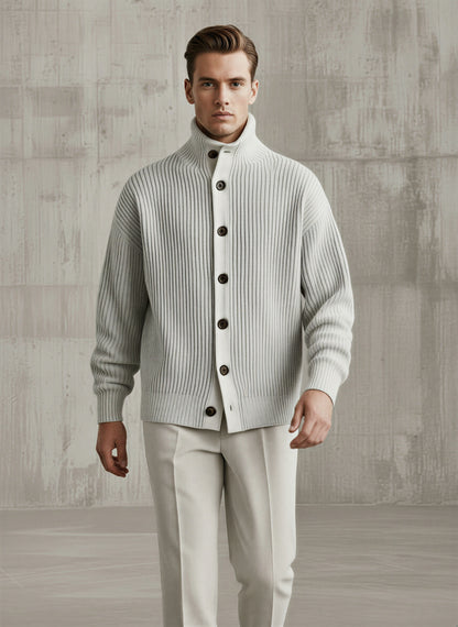 Norideen Strikket Cardigan | Høj Krave | Afslappet Stil