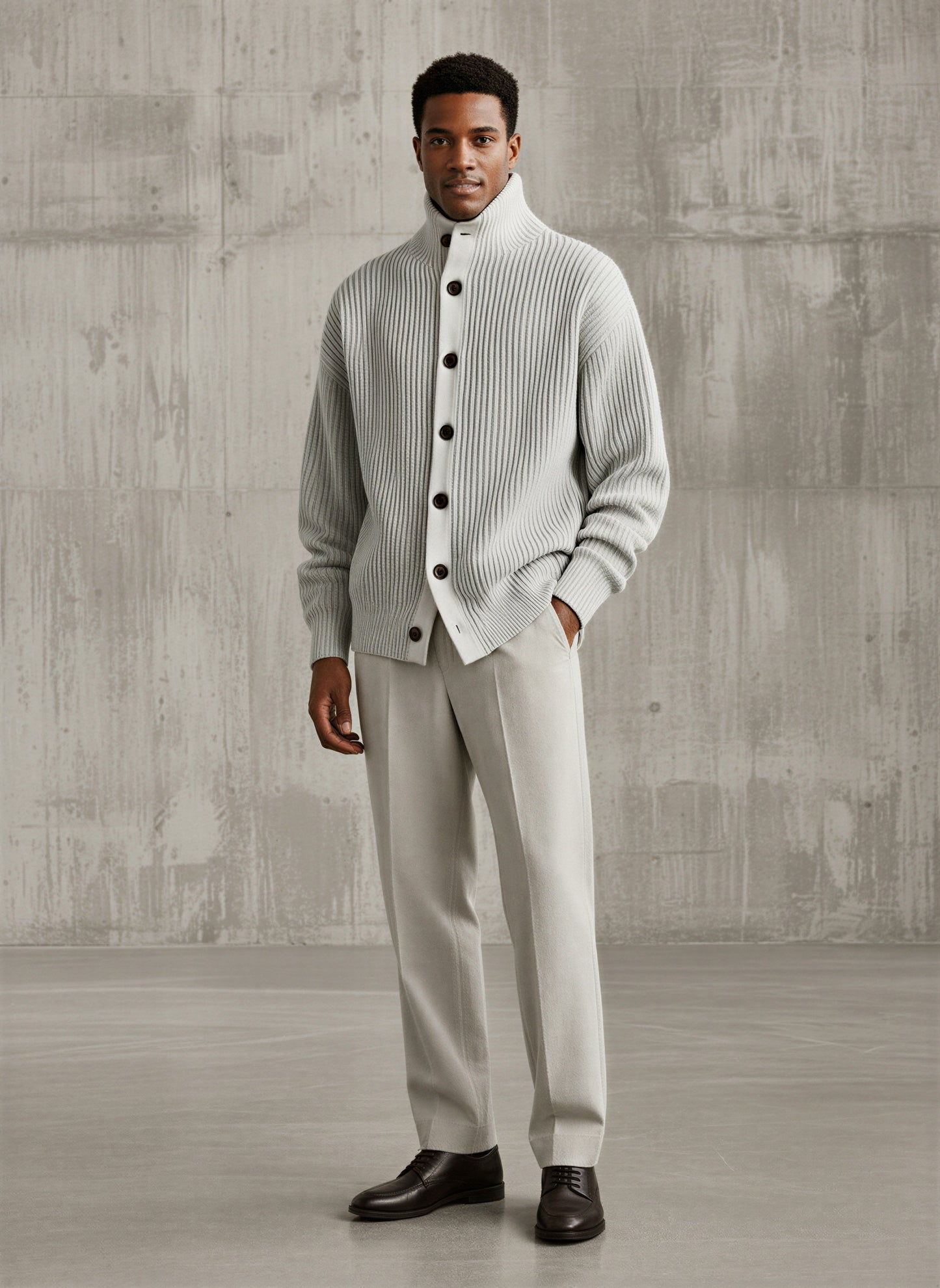 Norideen Strikket Cardigan | Høj Krave | Afslappet Stil