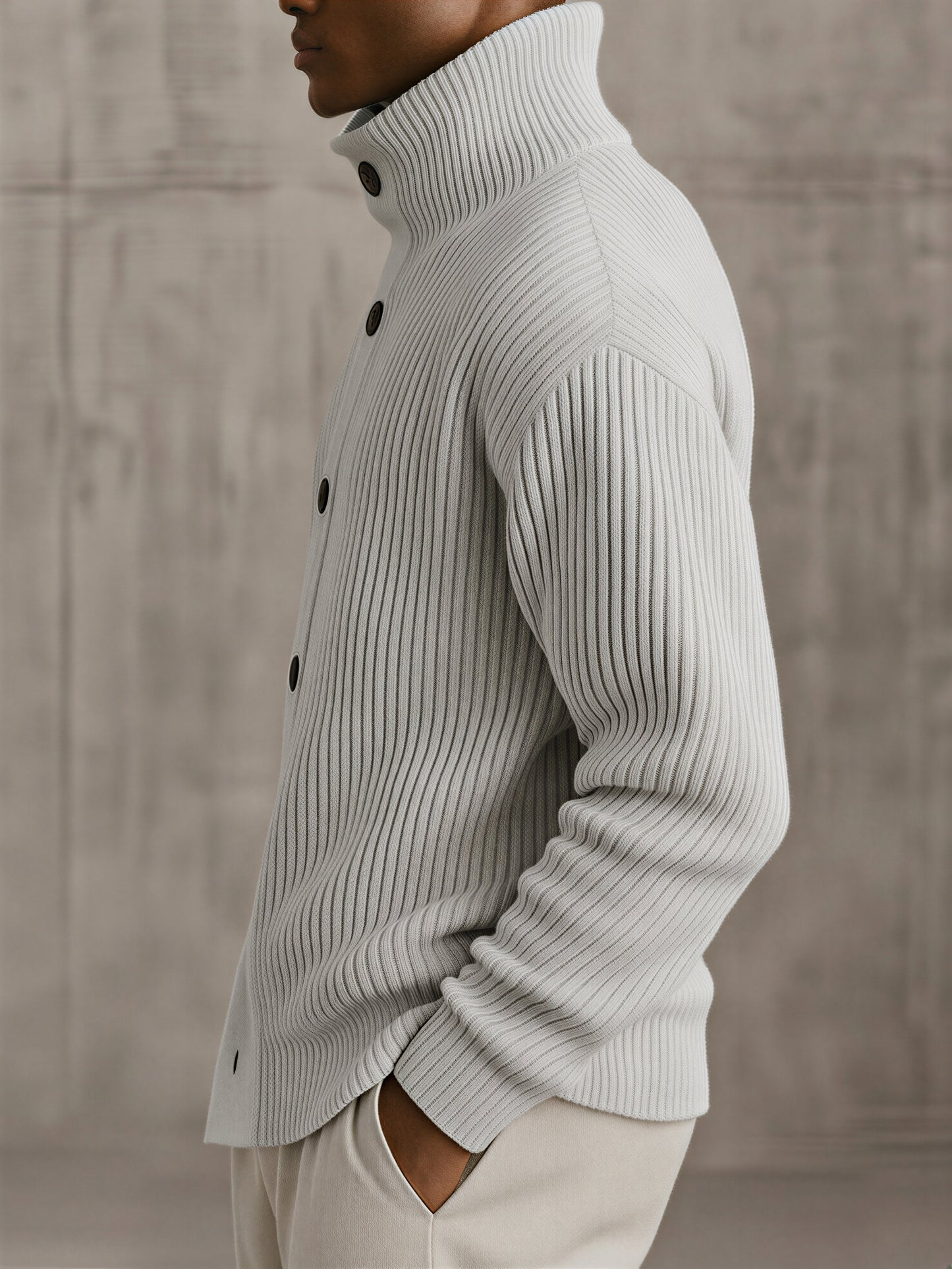 Norideen Strikket Cardigan | Høj Krave | Afslappet Stil