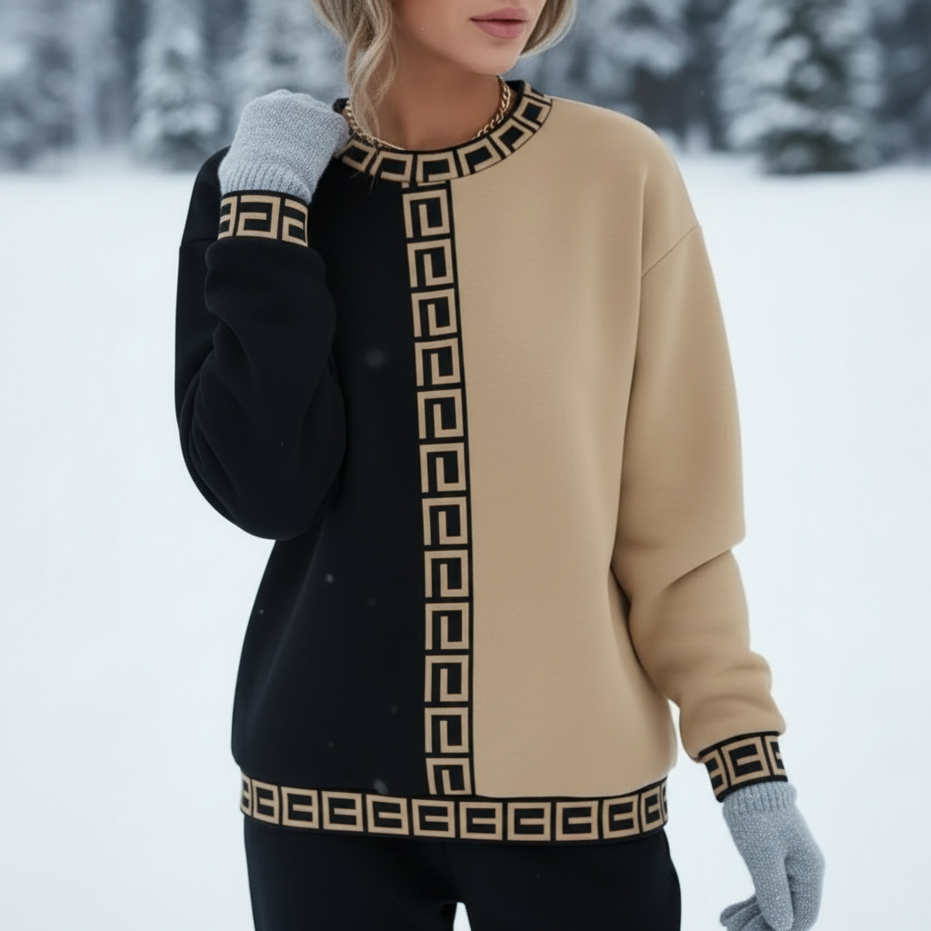 Afslappet Sweatshirt | Kontrastpaneler | Hverdag