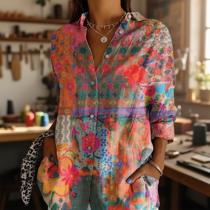 Boheme Viskose Skjorte | Blomsterprint | Casual