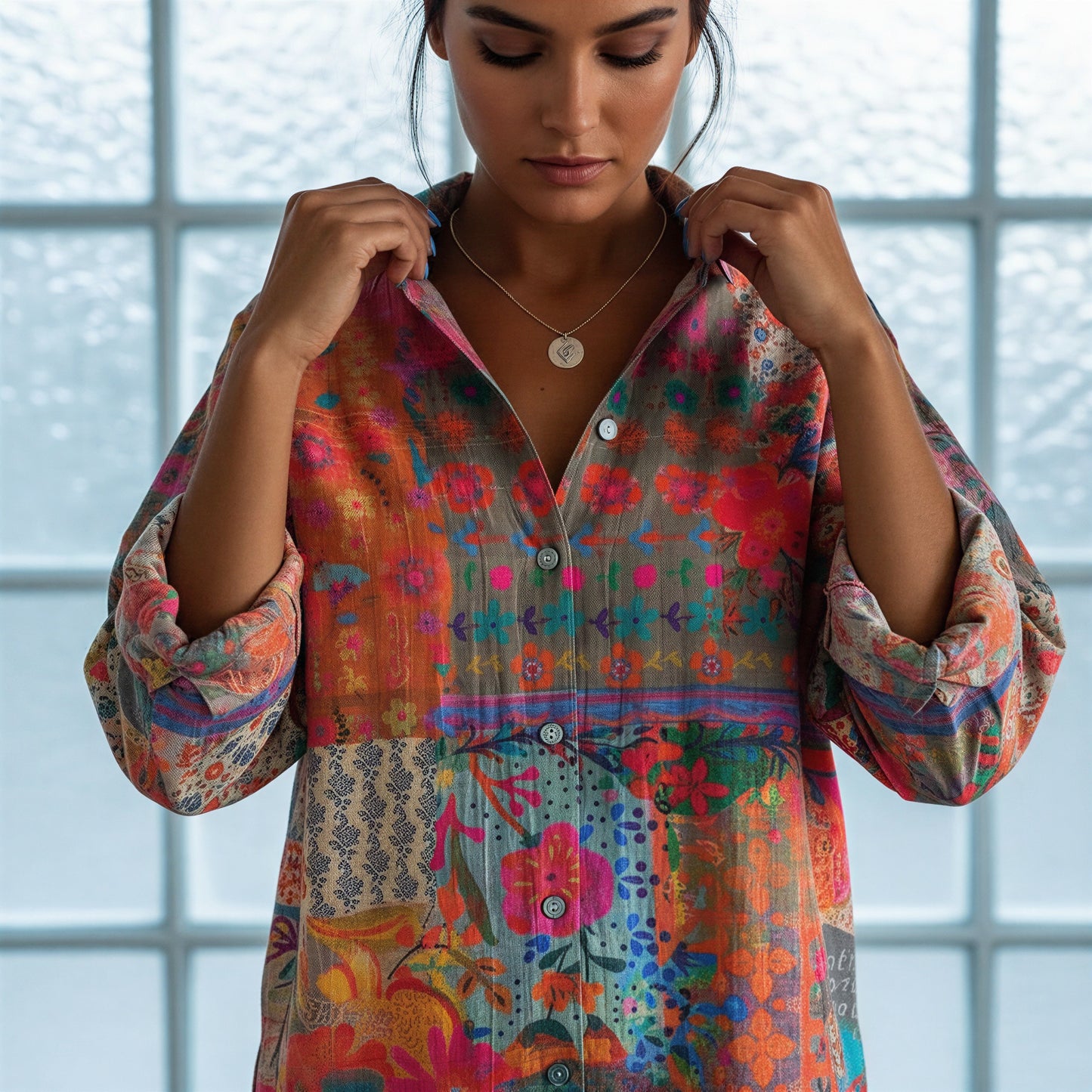 Boheme Viskose Skjorte | Blomsterprint | Casual