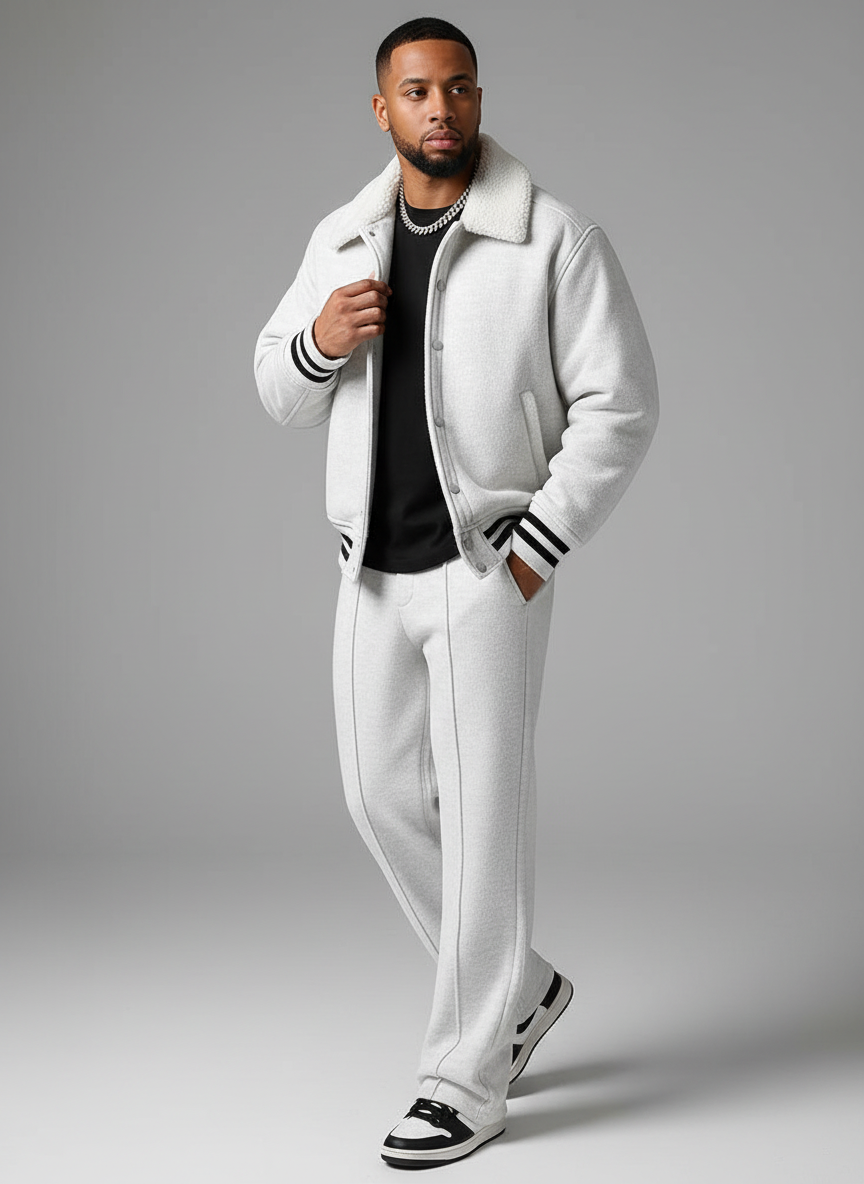 Afslappet Sæt med Faux Fur Krave | Sporty Design | Helårsbrug