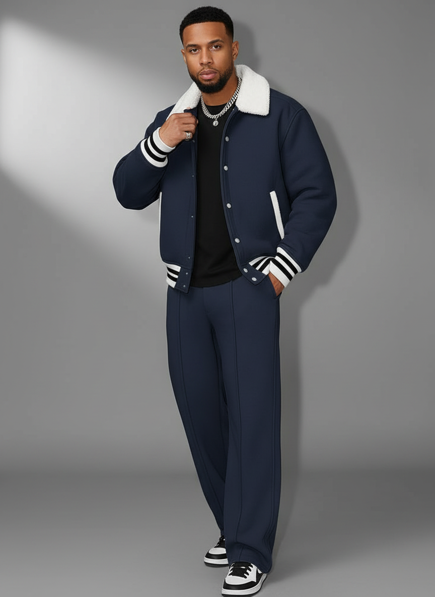 Afslappet Sæt med Faux Fur Krave | Sporty Design | Helårsbrug