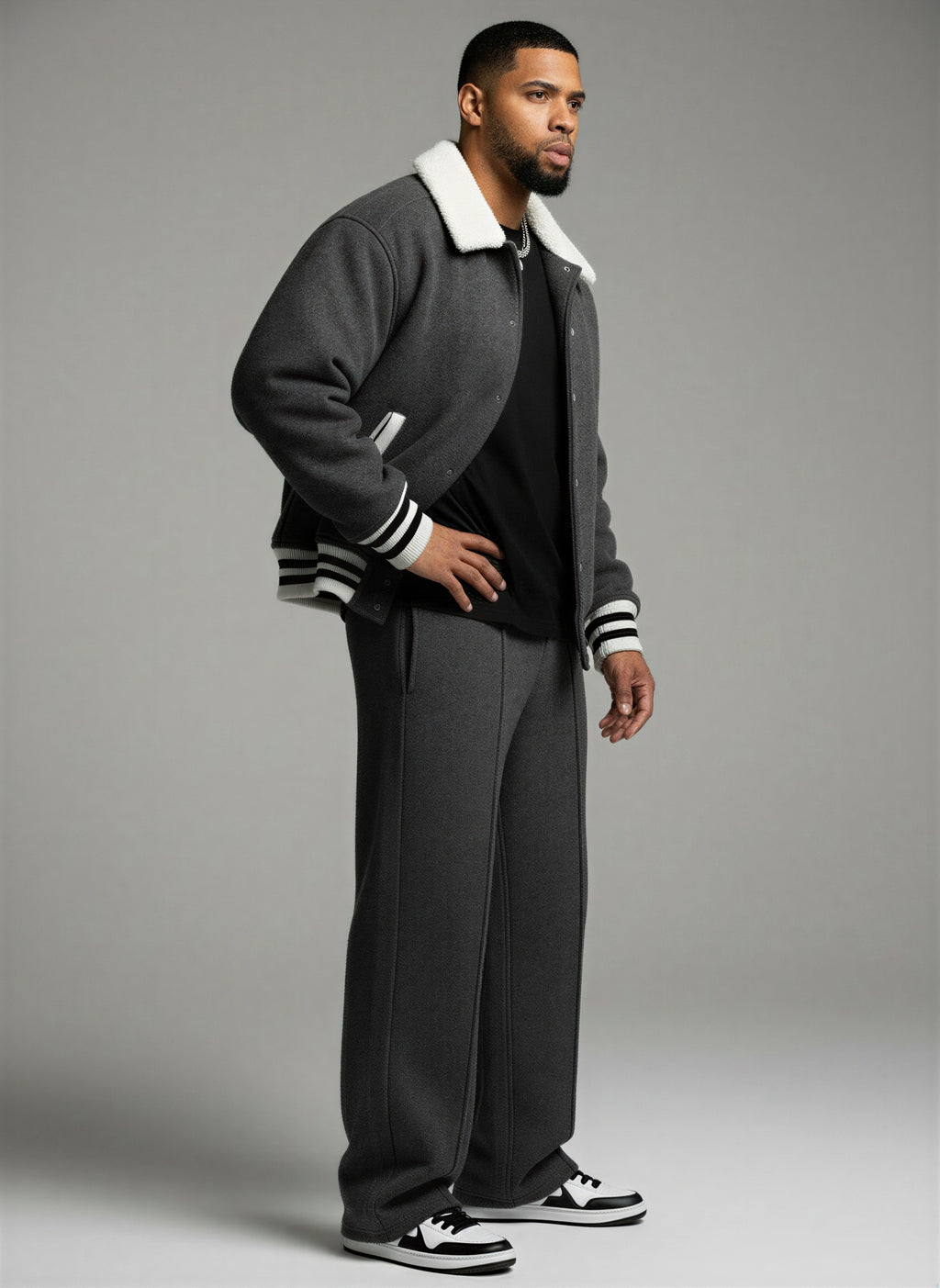 Afslappet Sæt med Faux Fur Krave | Sporty Design | Helårsbrug