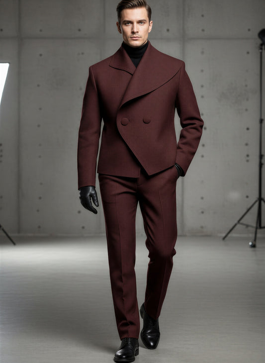 Avantgarde Sæt | Asymmetrisk Design Blazer & Bukser | Formel Elegance