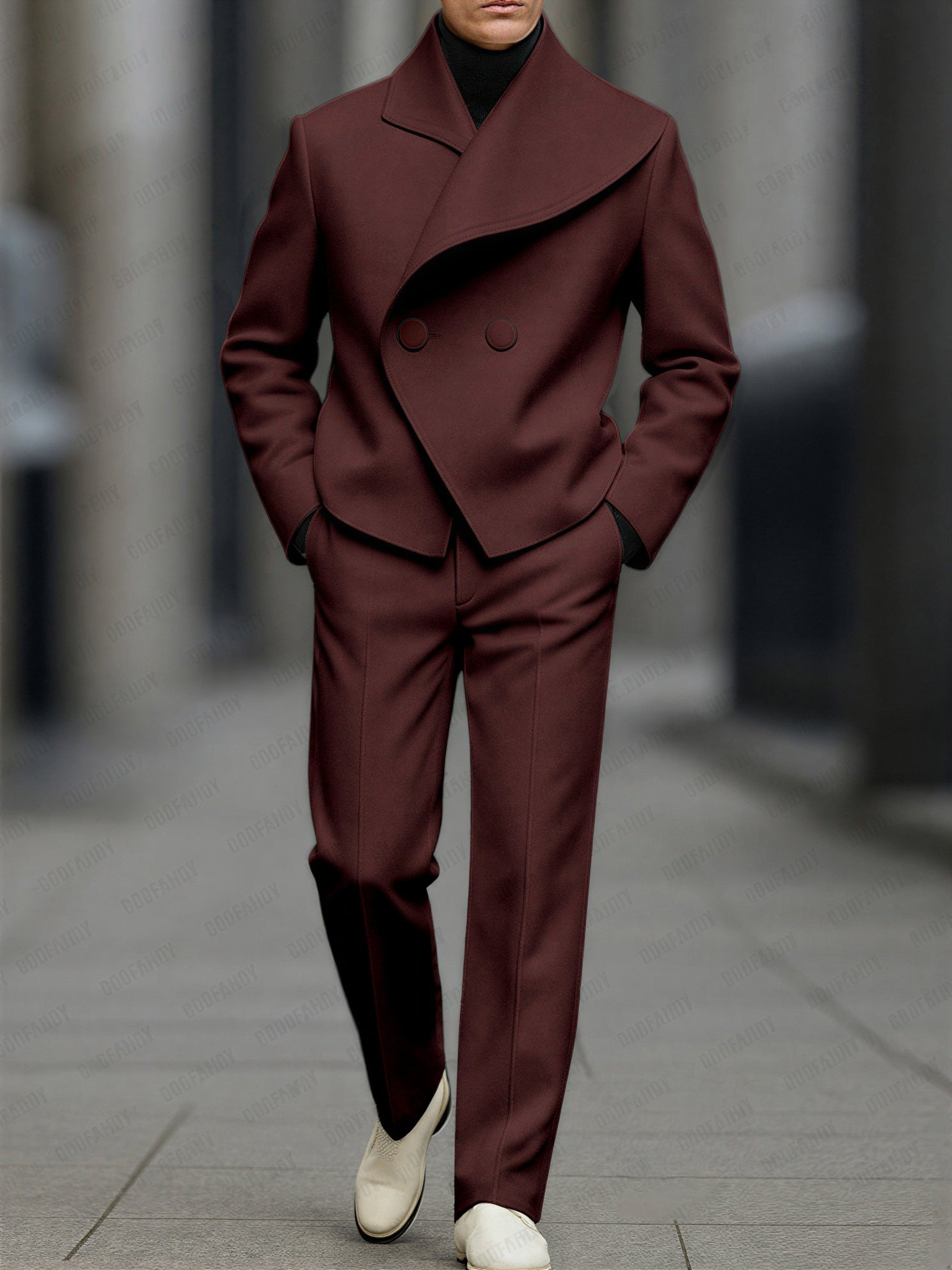 Avantgarde Sæt | Asymmetrisk Design Blazer & Bukser | Formel Elegance