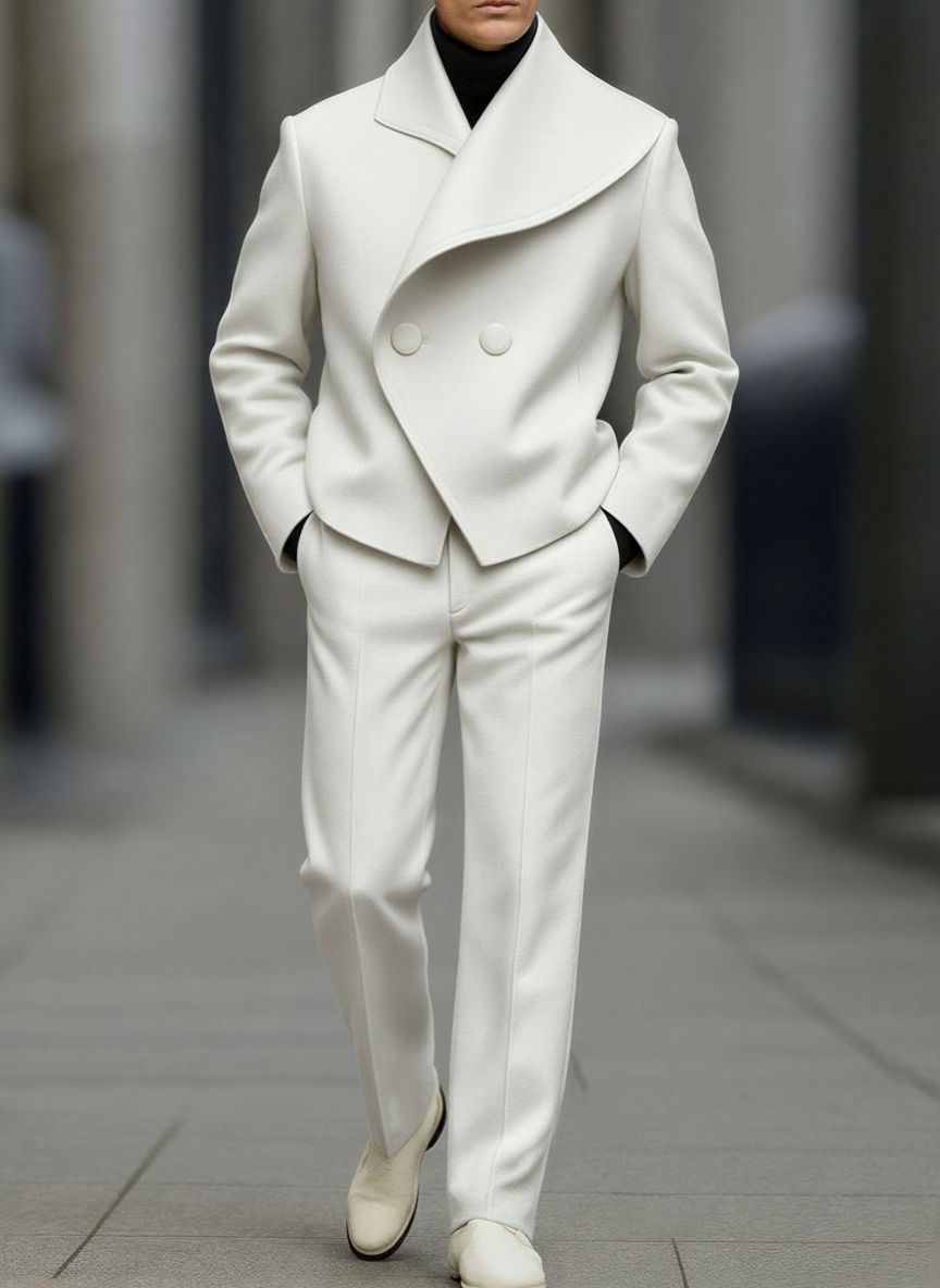 Avantgarde Sæt | Asymmetrisk Design Blazer & Bukser | Formel Elegance