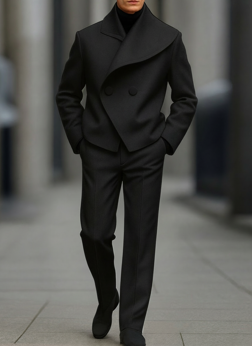 Avantgarde Sæt | Asymmetrisk Design Blazer & Bukser | Formel Elegance