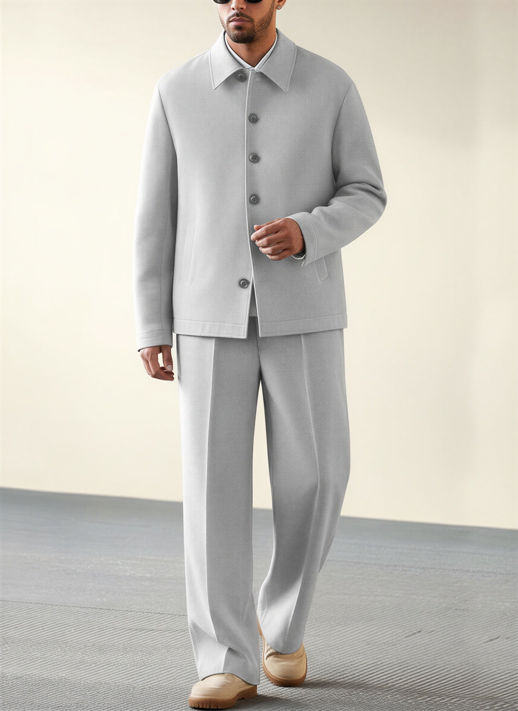 Afslappet Strik Sæt | Turtleneck & Vide Bukser | Hverdag & Rejse