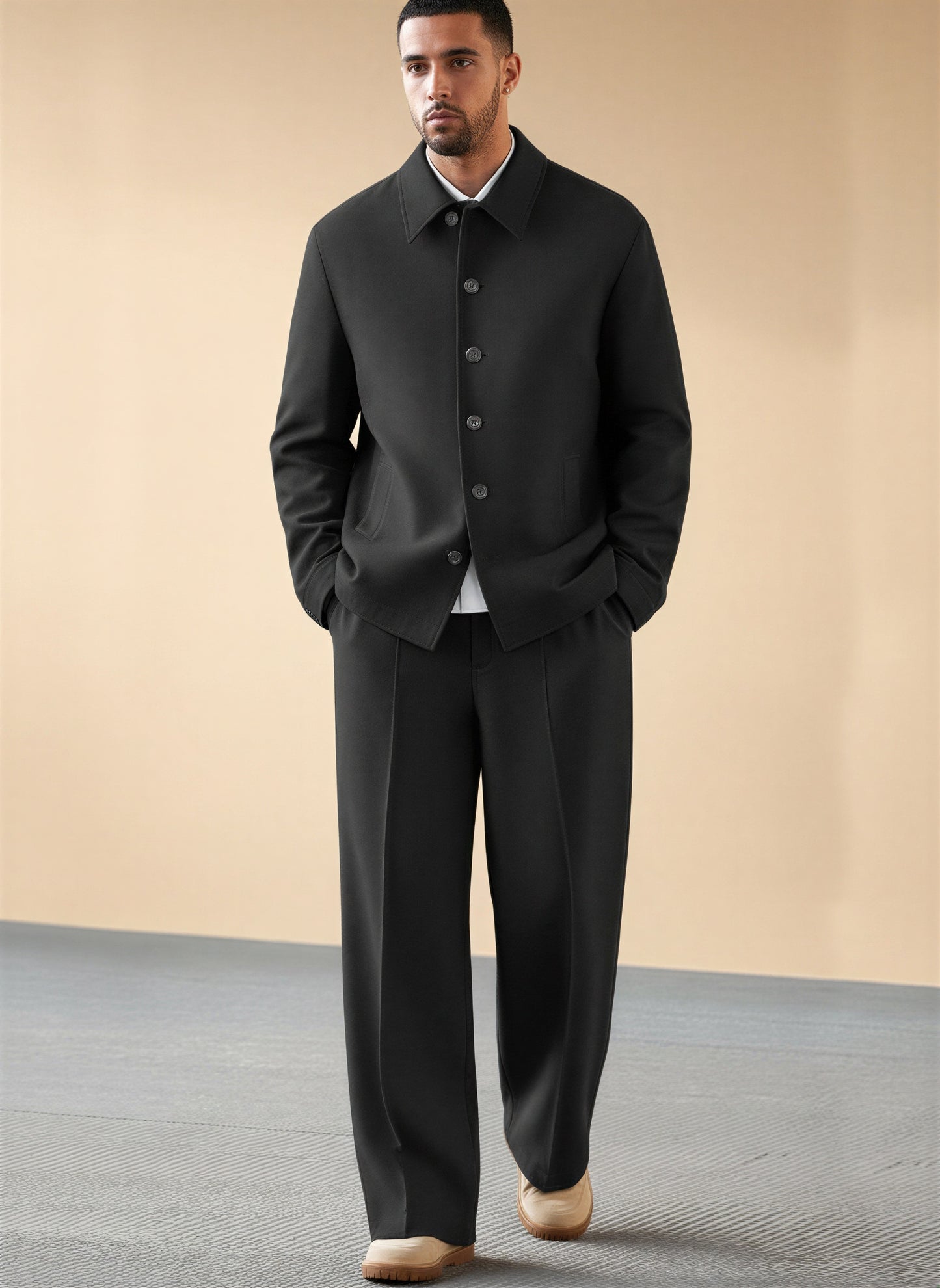 Afslappet Strik Sæt | Turtleneck & Vide Bukser | Hverdag & Rejse