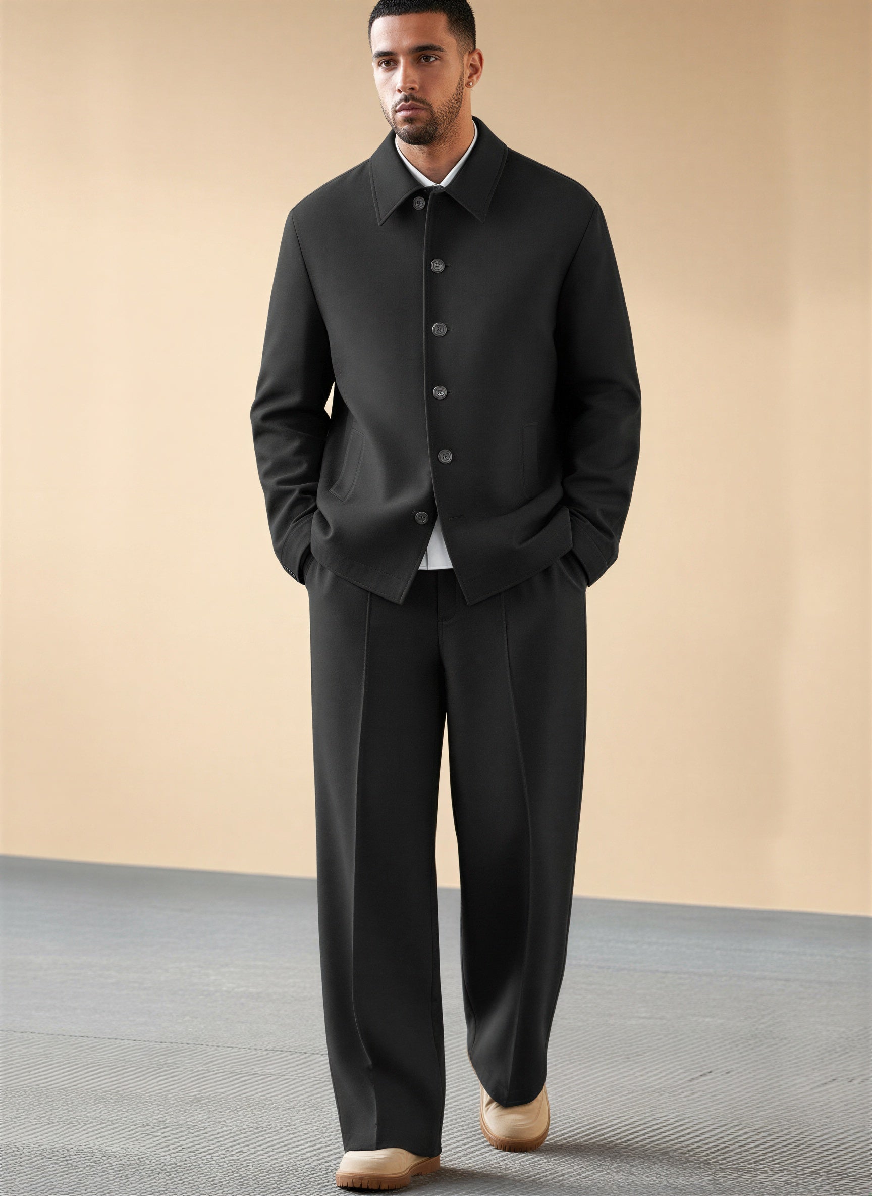 Afslappet Strik Sæt | Turtleneck & Vide Bukser | Hverdag & Rejse