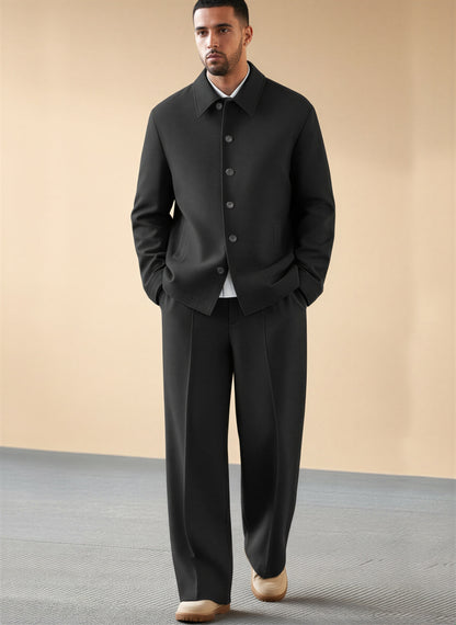 Afslappet Strik Sæt | Turtleneck & Vide Bukser | Hverdag & Rejse