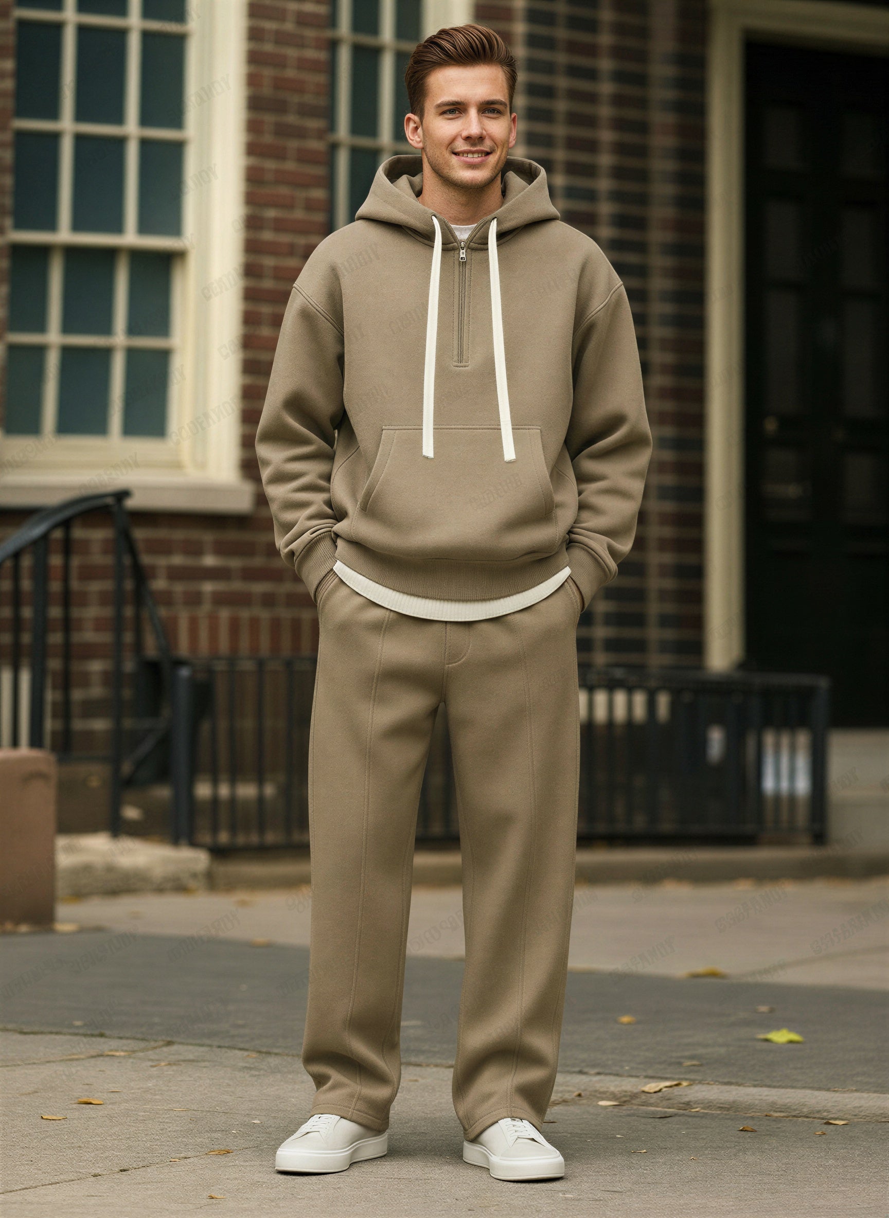 Afslappet Fleece Sæt | Komfortabel Hoodie & Joggers | Helårsbrug