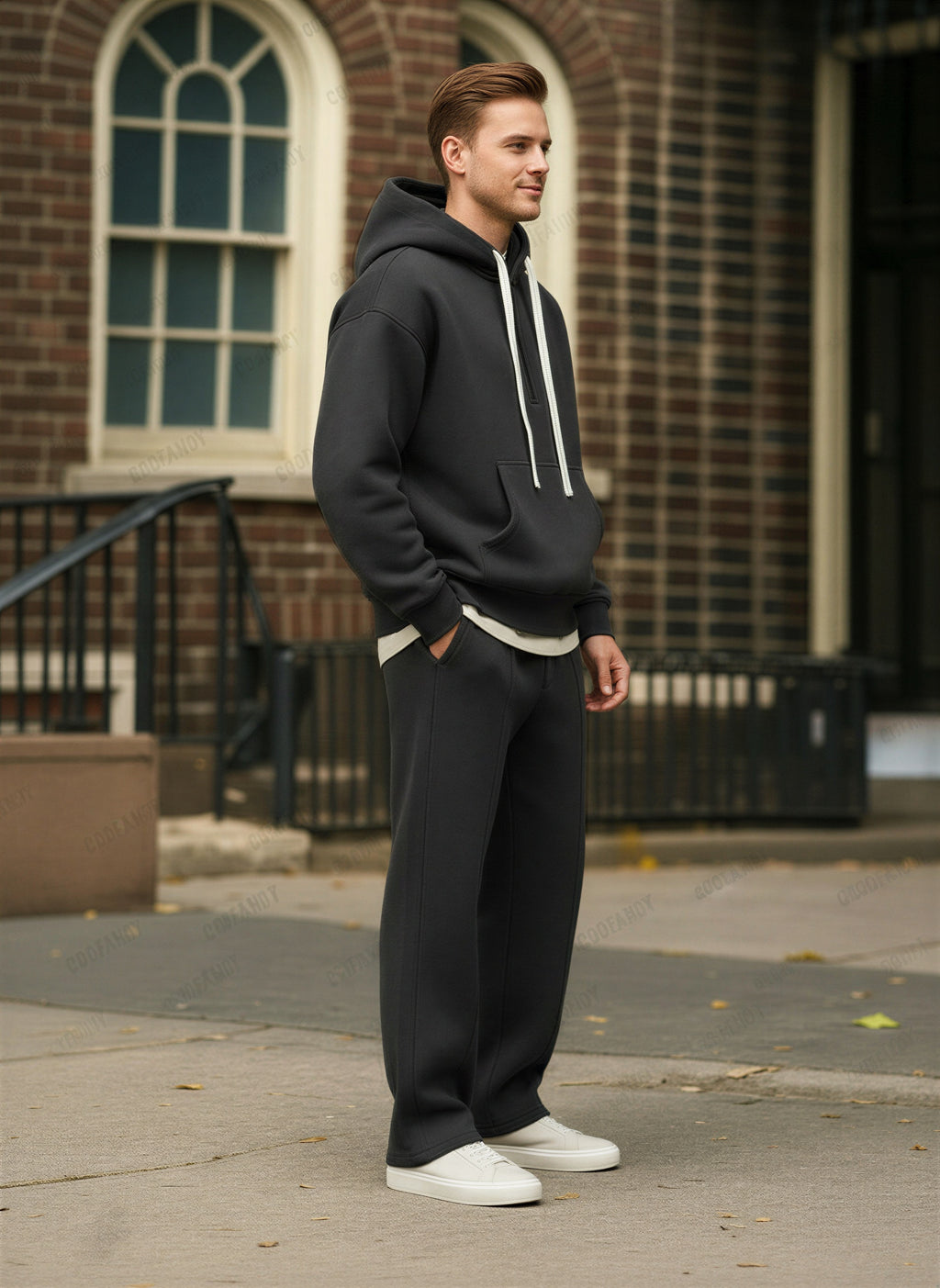 Afslappet Fleece Sæt | Komfortabel Hoodie & Joggers | Helårsbrug