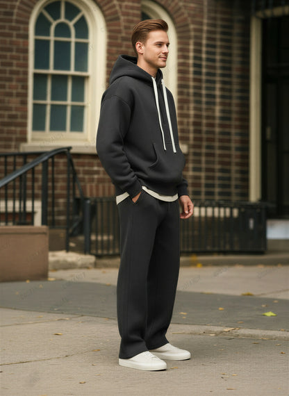 Afslappet Fleece Sæt | Komfortabel Hoodie & Joggers | Helårsbrug