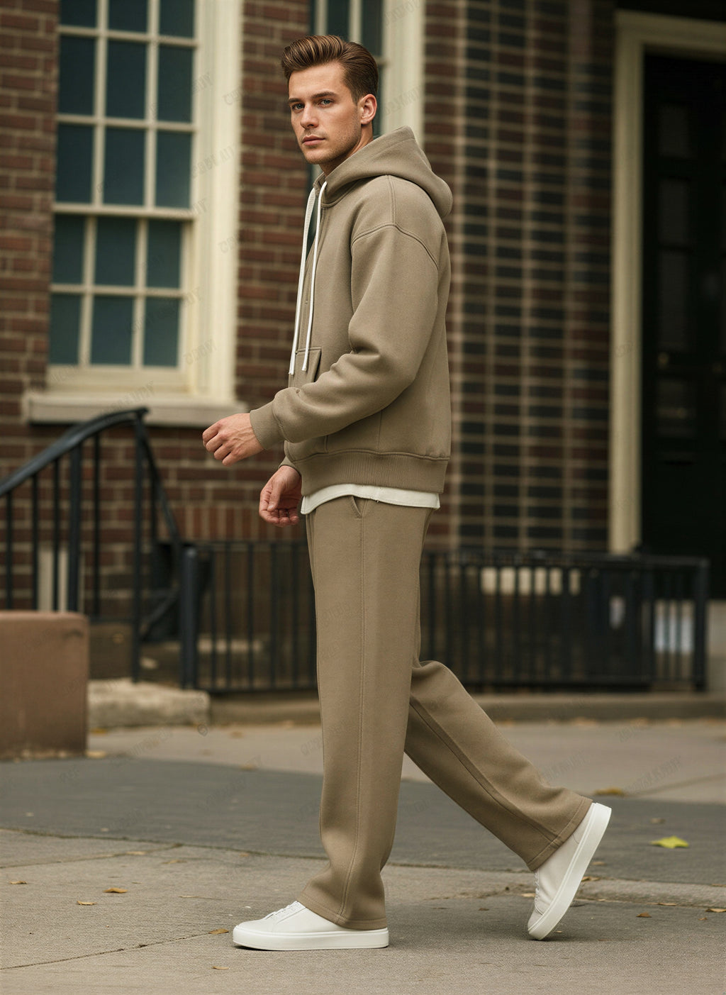 Afslappet Fleece Sæt | Komfortabel Hoodie & Joggers | Helårsbrug