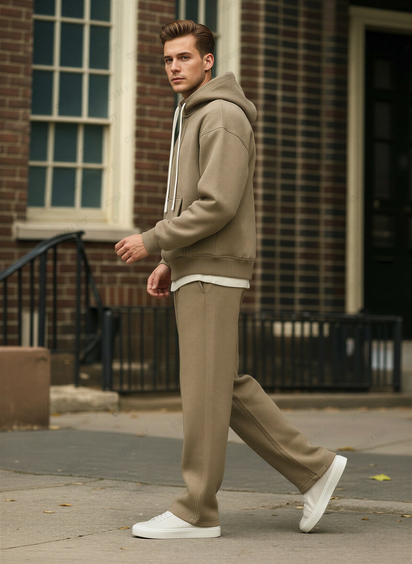 Afslappet Fleece Sæt | Komfortabel Hoodie & Joggers | Helårsbrug