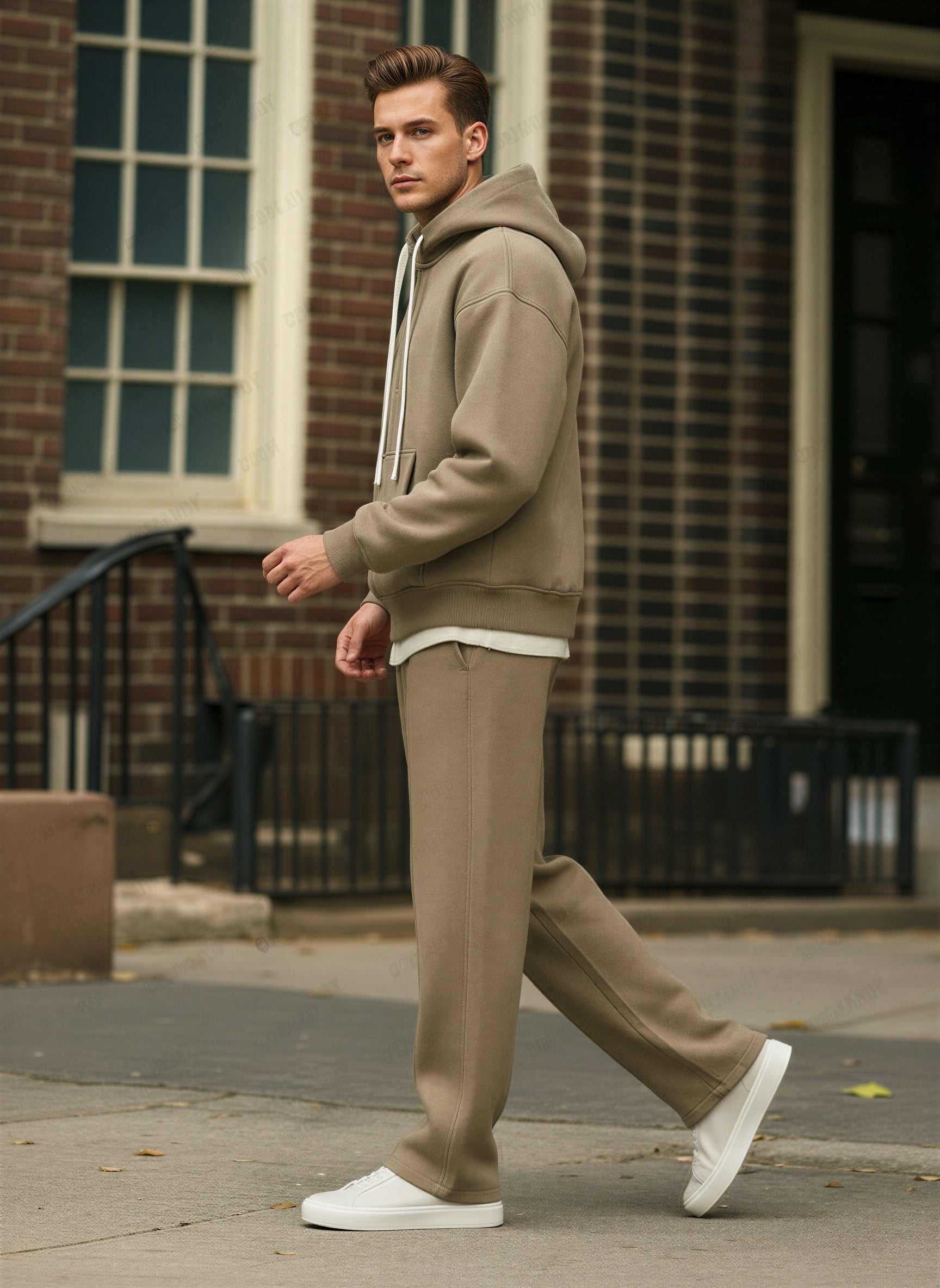 Afslappet Fleece Sæt | Komfortabel Hoodie & Joggers | Helårsbrug