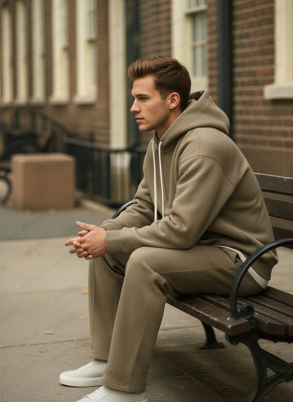 Afslappet Fleece Sæt | Komfortabel Hoodie & Joggers | Helårsbrug