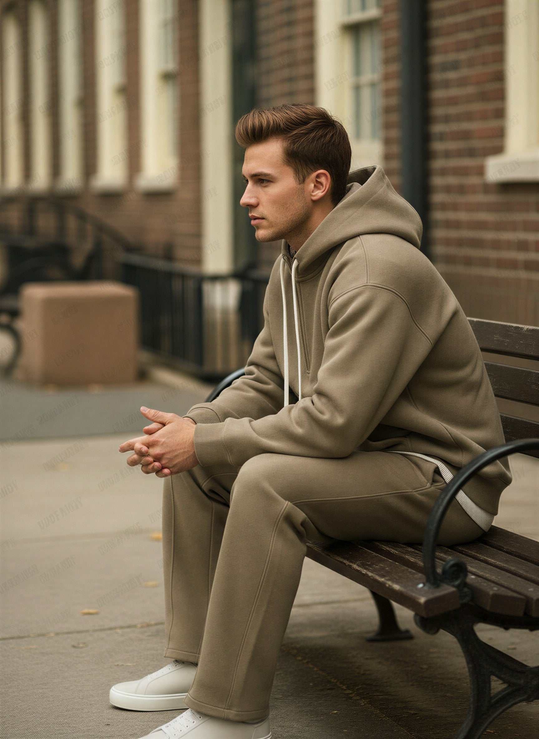 Afslappet Fleece Sæt | Komfortabel Hoodie & Joggers | Helårsbrug