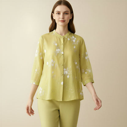 Elegant Broderet Bluse | Blomstermønster | Sommerens Must-Have