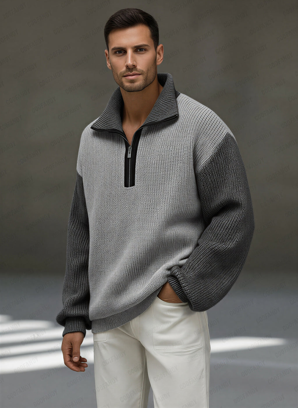 Afslappet Strikket Pullover | Kontrastfarve Design | Efterår/Vinter