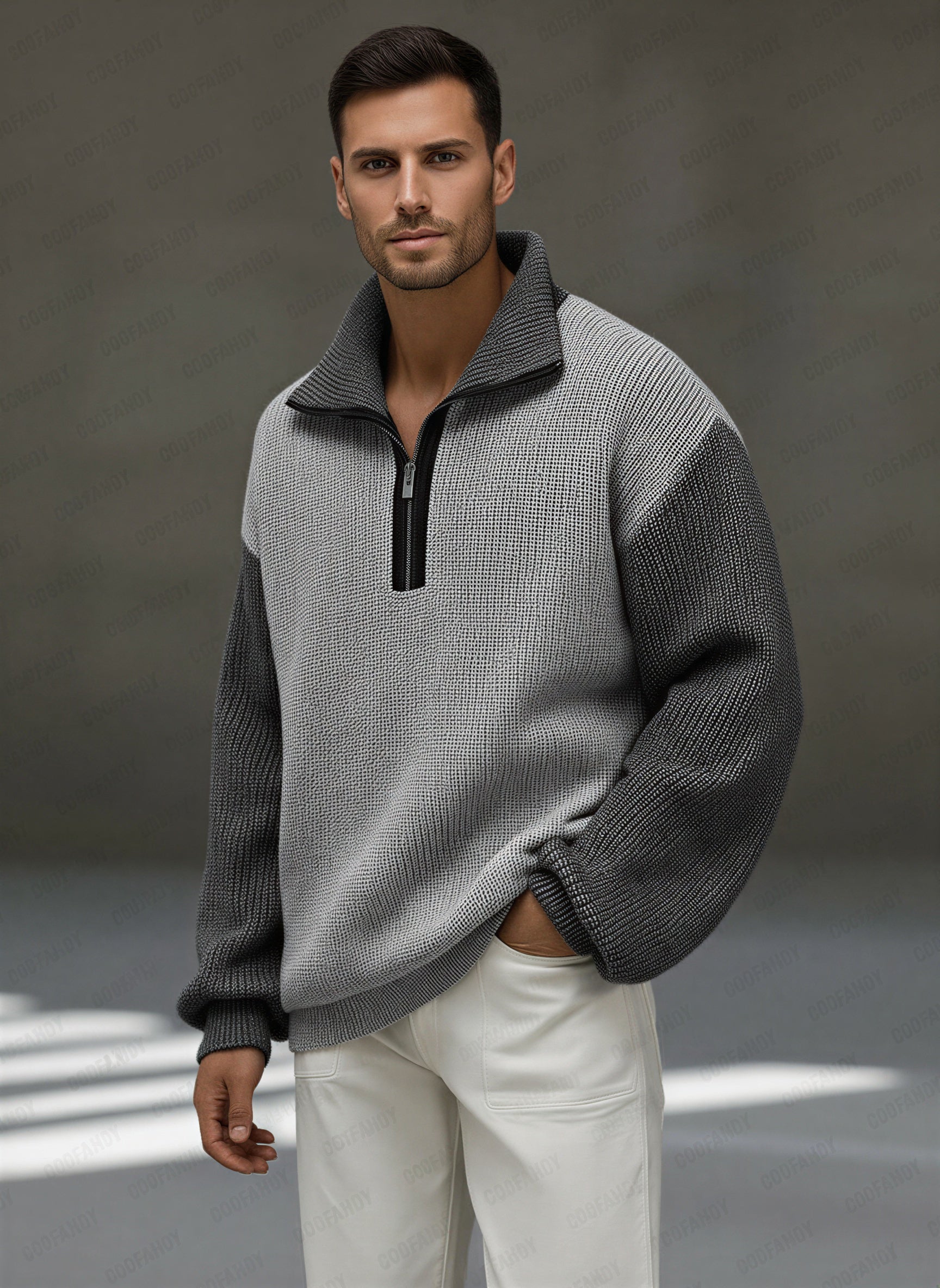 Afslappet Strikket Pullover | Kontrastfarve Design | Efterår/Vinter