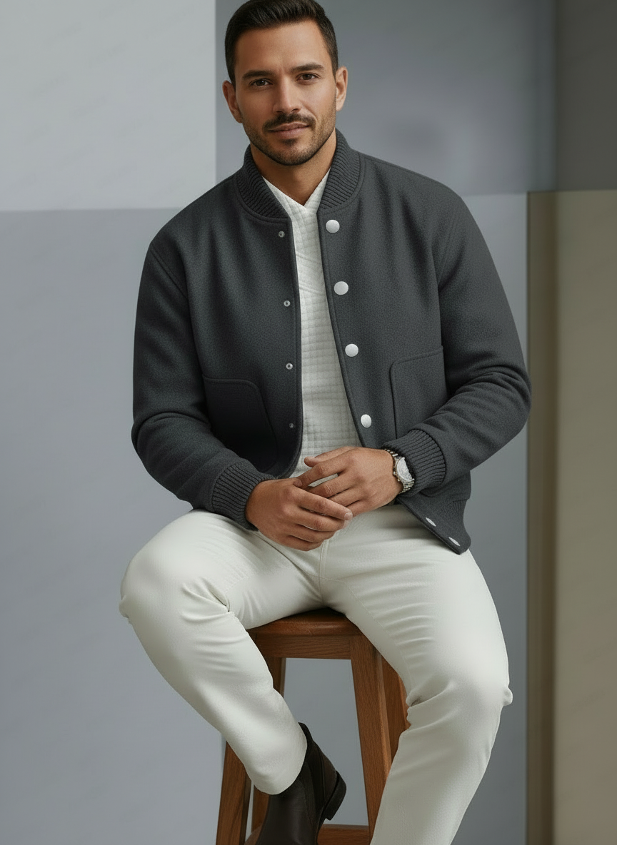 Klassisk Varsity Jakke | Uldblanding | Hverdag