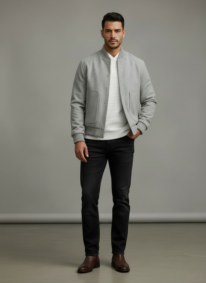 Klassisk Varsity Jakke | Uldblanding | Hverdag